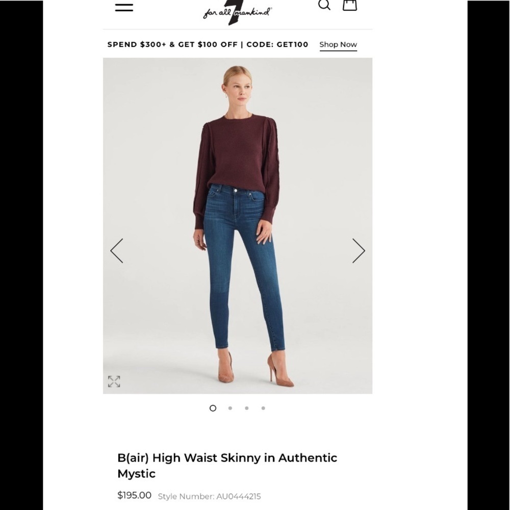 New 7 for all mankind 32 b(air) high ankle skinny